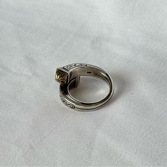 Vintage Brighton “Etched Bypass” Sterling Silver 2-tone Ring sz7 - Picture 2 of 4